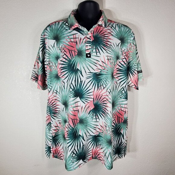 Bad Birdie Hammock Hunter Performance Golf Polo Shirt 2XL Multicolor Palm - Picture 9 of 13